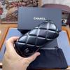 Chanel Черный стеганый жесткий чехол для очков и солнцезащитных очков из ПУ-кожи