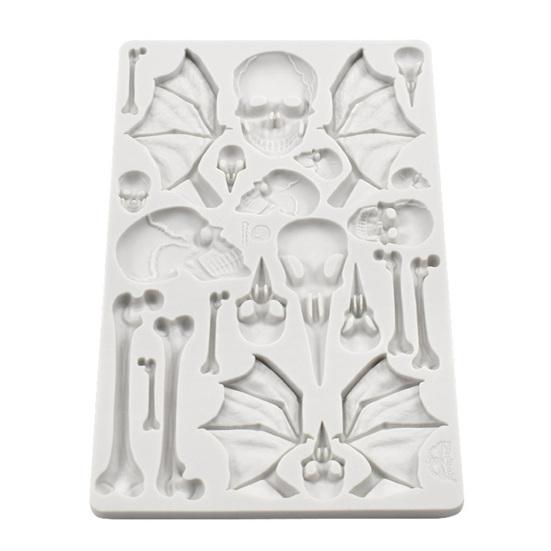 Силиконовая форма для Хэллоуина, быстросъемная антипригарная форма для пищевых продуктов, кекс, украшение для торта, форма летучей мыши, черепа, кости, шоколадная форма для пекарни