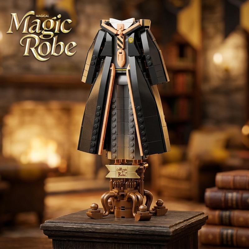 Harry Magic Robe Blue Building Blocks Model Kit Educational Toy Gift for Boys Movie Collectible