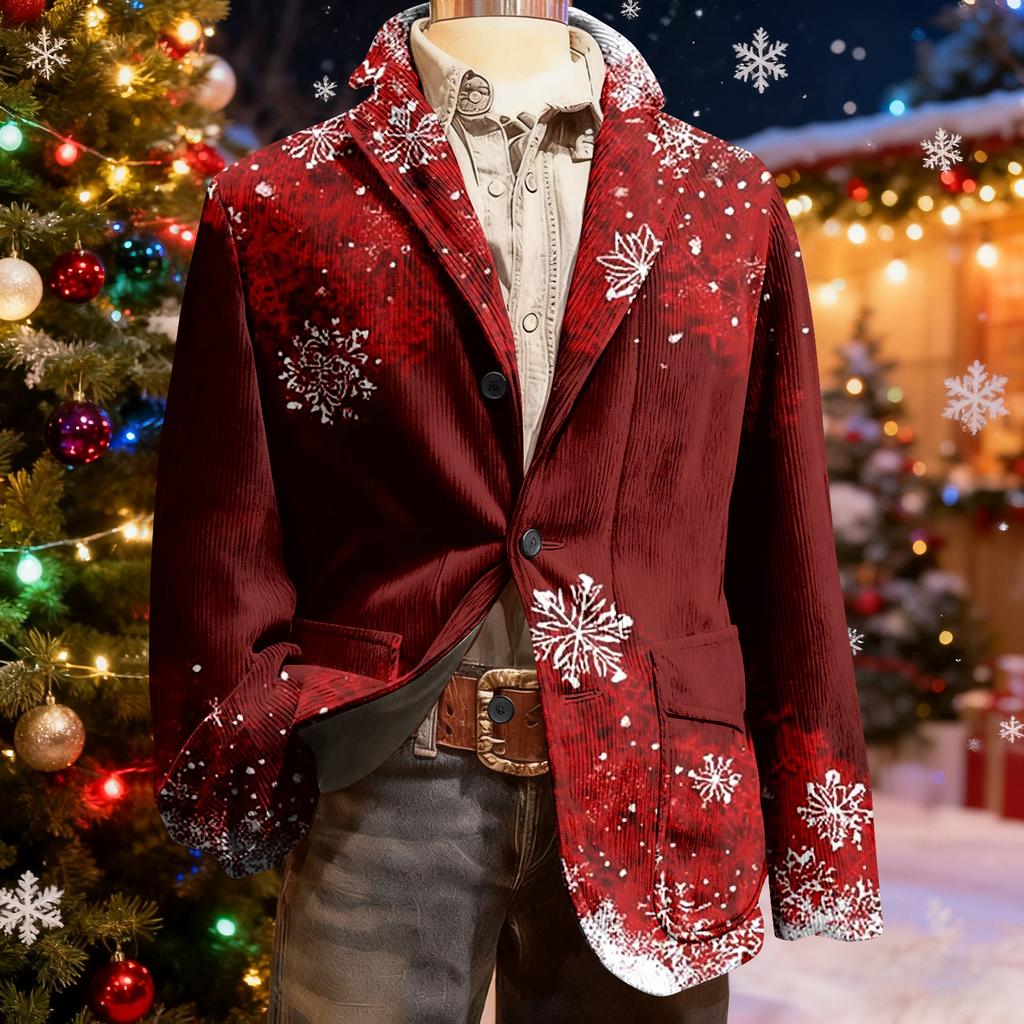 Мужской уродливый рождественский вельветовый теплый карманный пиджак-кардиган, мужской повседневный костюм