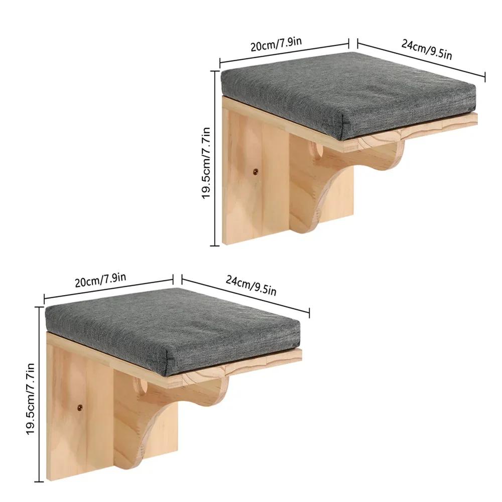 Cat Climbing Shelf Bridge Hammock Wall Cat Furniture Floating Shelves Tree Tower Cats Gym Walk for Scratching and Sleeping
