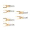 6 Pcs Gold Plated 4mm Banana U Fork Y Spade Plug Speaker Wire Connector Screw Type Solder Free