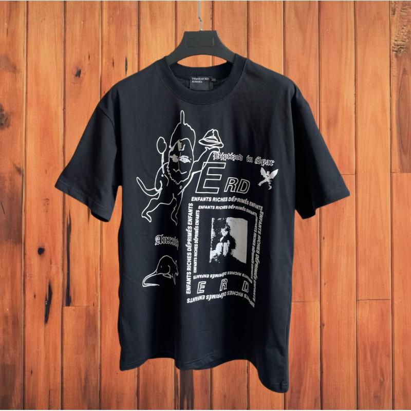 ERD Vintage Loose Fit Short Sleeve T-Shirt Men Women Couple Streetwear