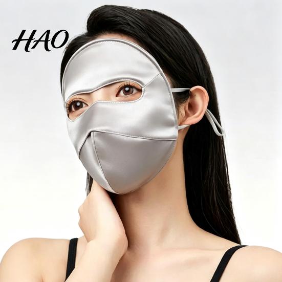 Washable UV Resistant Silk Mask Full Face for Women, Breathable Protection Sun Shield Gaiter Sports with Adjustable Straps Outdoor Running Hiking And