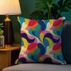 HOT Abstract Colorful Pattern Pillow Case Sofa Living Room Bedroom Double-sided Printing Square Cushion Nap Time Pillow Case