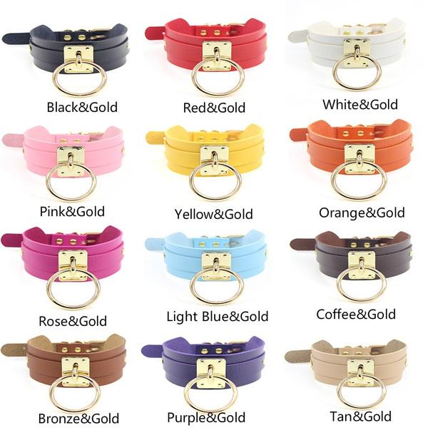 Крутое колье большого размера, фетиш, серебро/золото, круглое металлическое ожерелье в стиле панк, ретро, ​​кожаный воротник, связывание, БДСМ, ожерелье