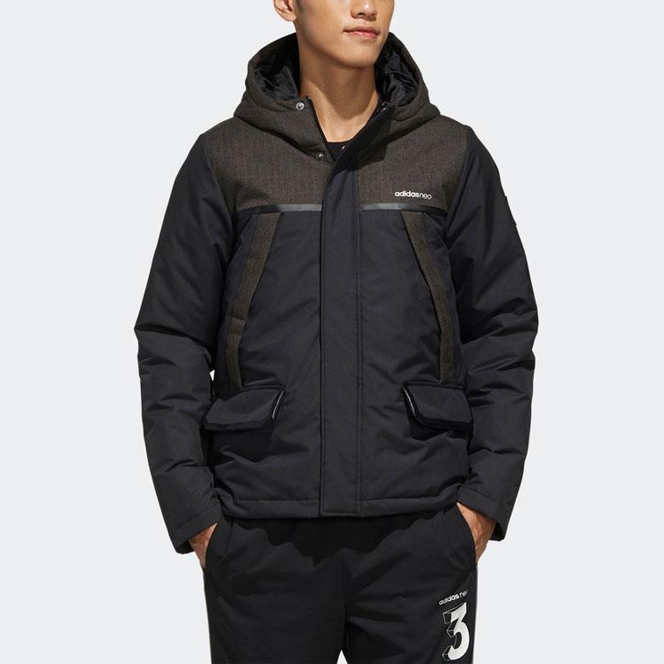 adidas Мужская пуховая куртка с капюшоном Neo Letter Черная EI4440