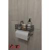 Adhesive Shelf Paper Roll Towel Holder Napkin Holder Black Bathroom Kitchen Organizer Shelf