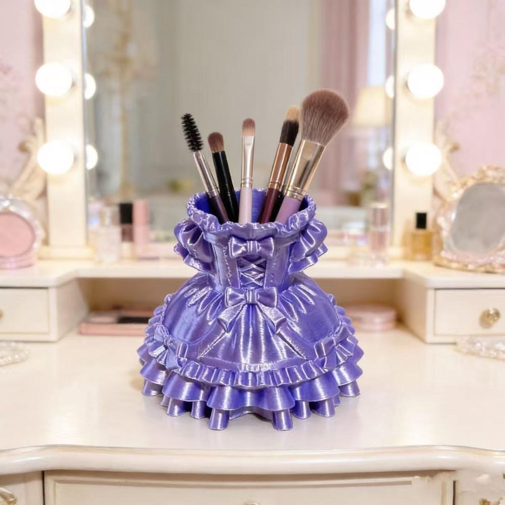 Princess Dress Style Lolita Cute Desktop Storage Box Pen Holder Cosmetic Decoration Ornament Home Decorations