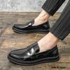 Fashion New Luxury Men's White Black Patent Leather Penny Loafers Male Casual Moccasins Driving Shoes Wedding Party Prom Flats