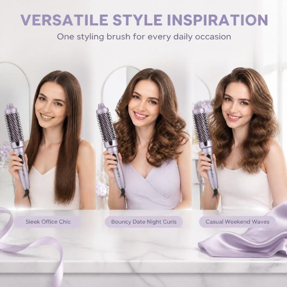 2 In 1 Curling And Straightening Hair Brush Curling Fluffy Volume Hair Care Styling Tool Home Use