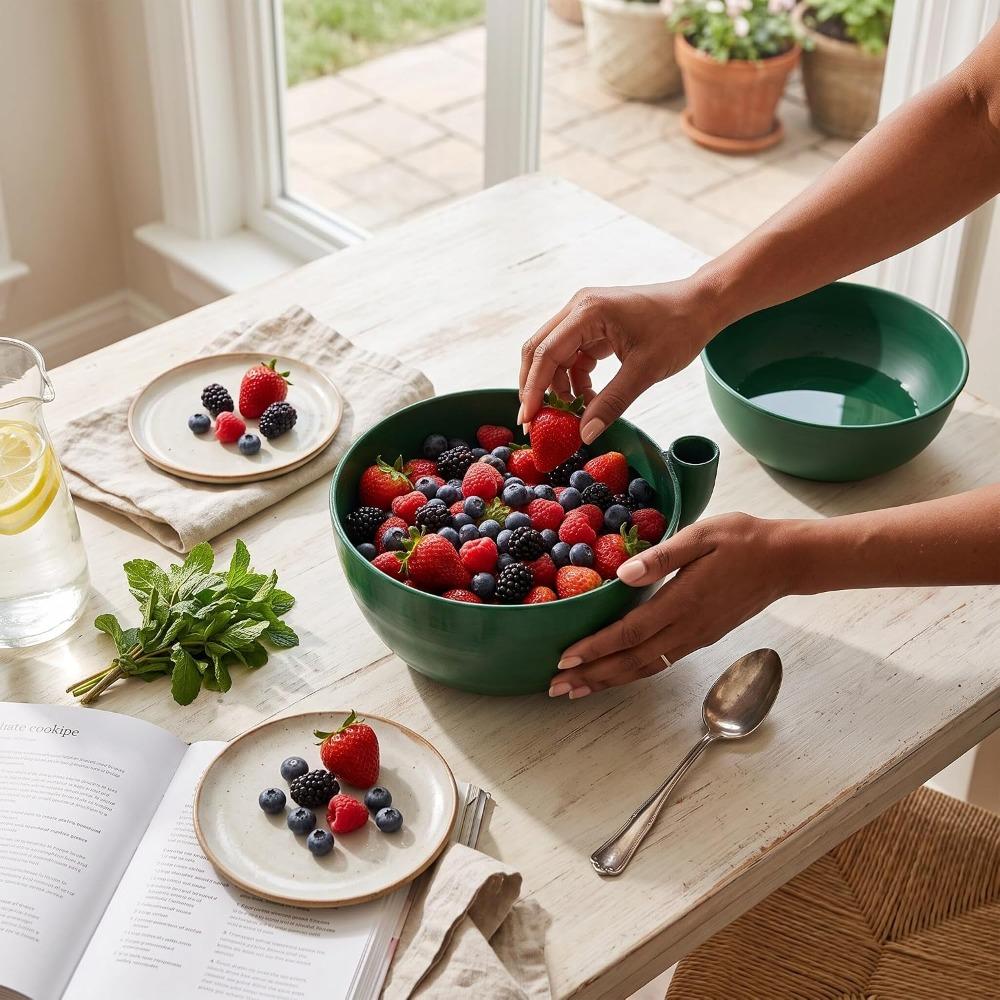 Rapid Wash Berry Washing Bowl Self Spinning Kitchen Colander Fruit Washer Vegetable Cleaning