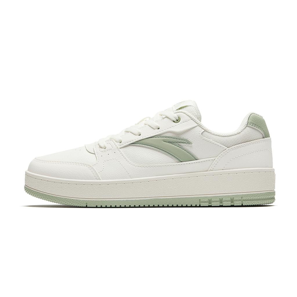 Anta Original 2 Abrasion Resistant Height Increasing Low top Skateboard Shoes Women's White Porcelain Glazed Green 922548068-7