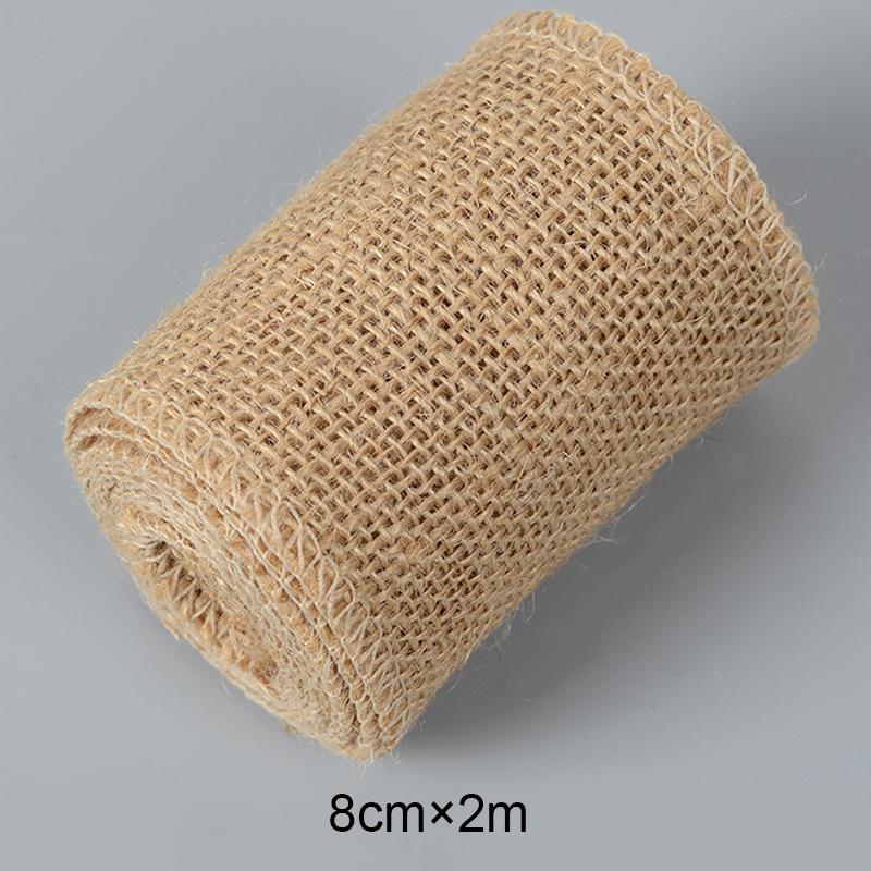 2M/Roll Wedding Decor Natural Jute Burlap Ribbons Jute Ribbon Rolls Vintage Jute Burlap Fabric