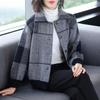 Women's Spring and Autumn Knitted Jacket New Fashion Plaid Foreign Style Top Cardigan
