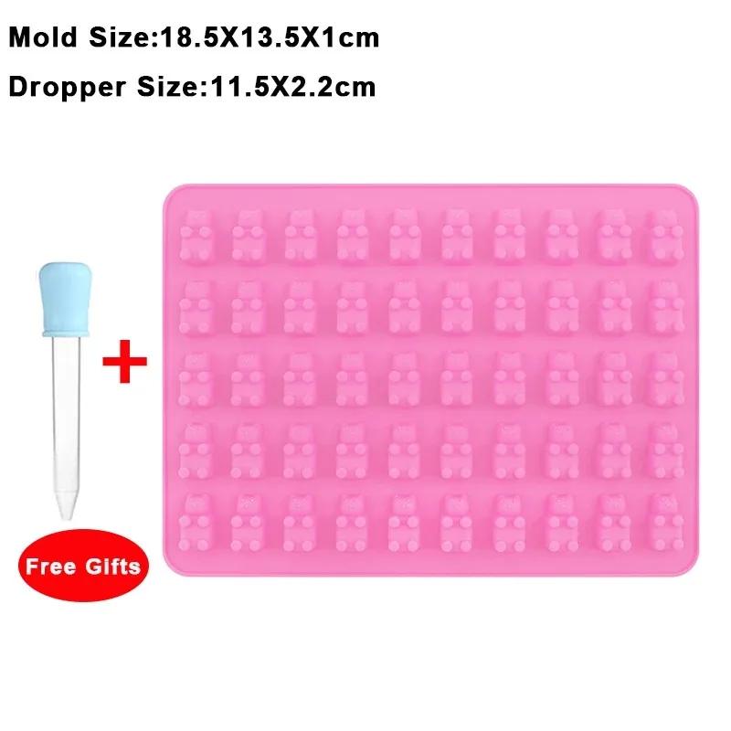 Reposteria Gummy Bears Silicone Mold Dropper Pastry Molds Creatives Bakeware Kitchen Decorating Tools Baking Styling 50Grids Bar