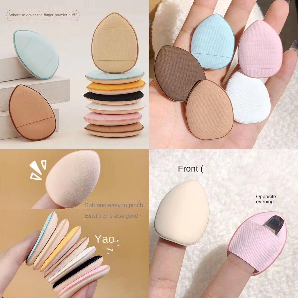 Fingertip Air Cushion Leather Mini Finger Thumb Powder Puff Concealer Powder Powder Set Makeup Dry and Wet Use No Powder Student Makeup Tools