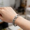 Текстура тяжелой промышленности Узел Кубинская цепь Двойное плетение Цепь Нишевый дизайн Мужские и женские браслеты Уличный стиль Универсальные украшения