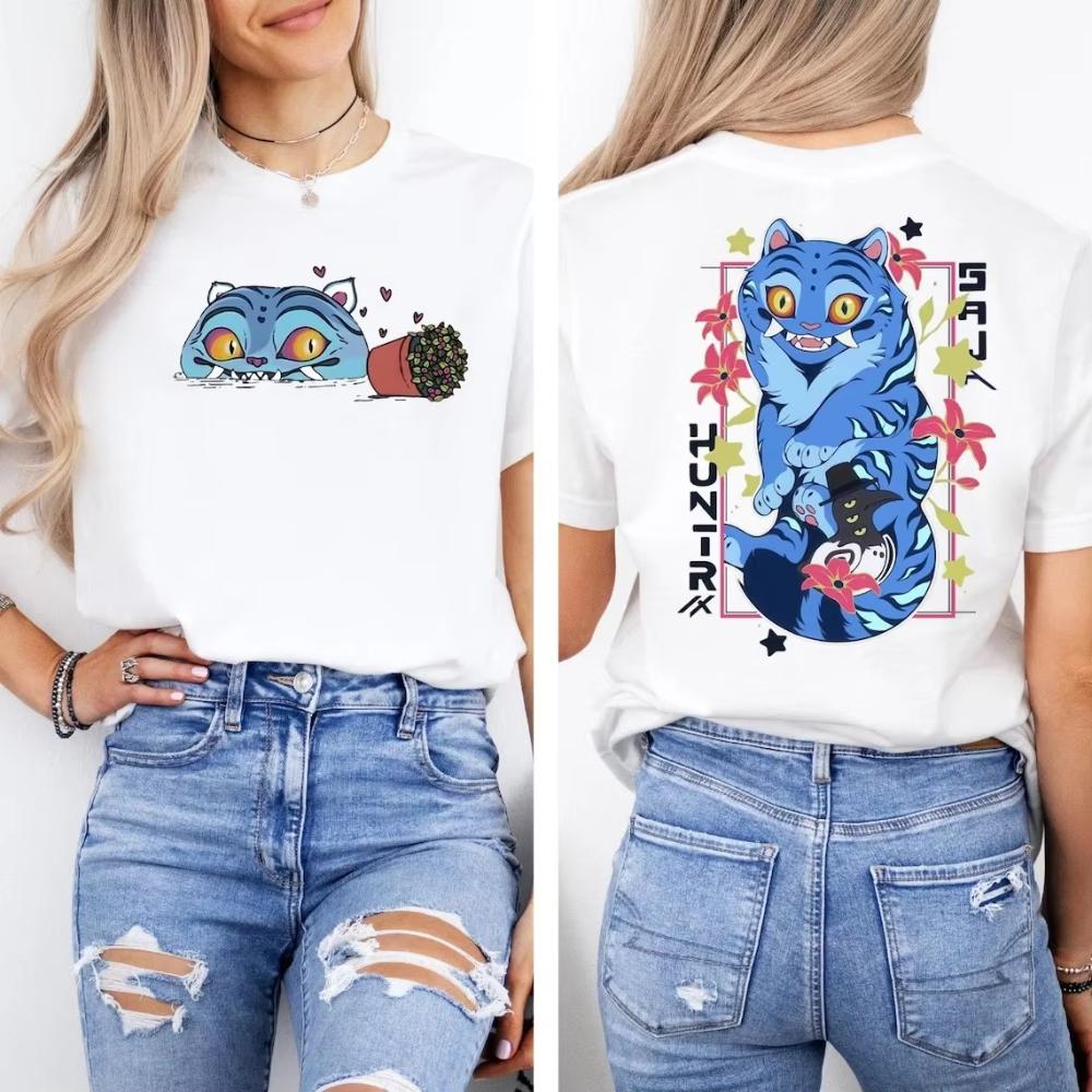 Kpop Demon Hunter Tiger Shirt Merch Kpop Shirt Hunters Tiger Fan T-Shirts Graphic Short Sleeve Shirt Unisex Men Women Summer