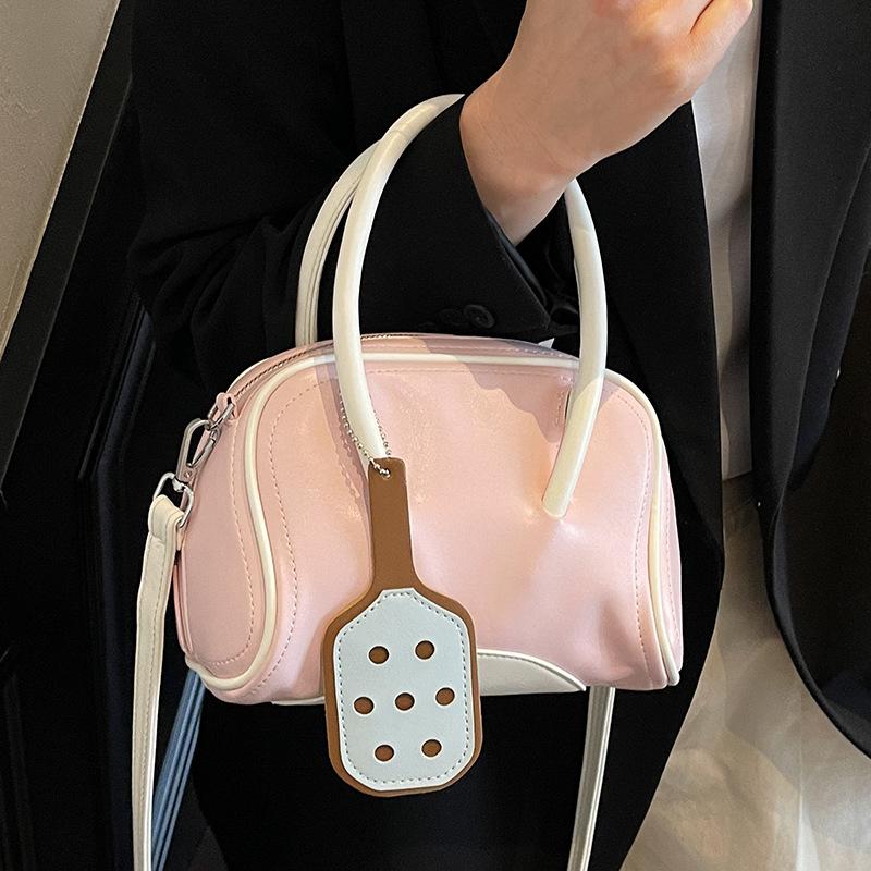 Korean Niche Design Sense Foreign Style Versatile Portable Bowling Bag Commuting Versatile Foreign Style Casual Messenger Bag Women