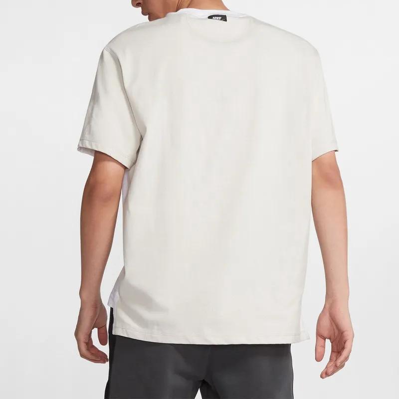 Nike T Shirts Men's White Crew Neck Moderate Straight Fit (Unisex) T-Shirts BV4578 051