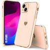Case for iPhone 15 Plus - Shockproof Protection - Heart Pattern - Slim Lightweight - Pink