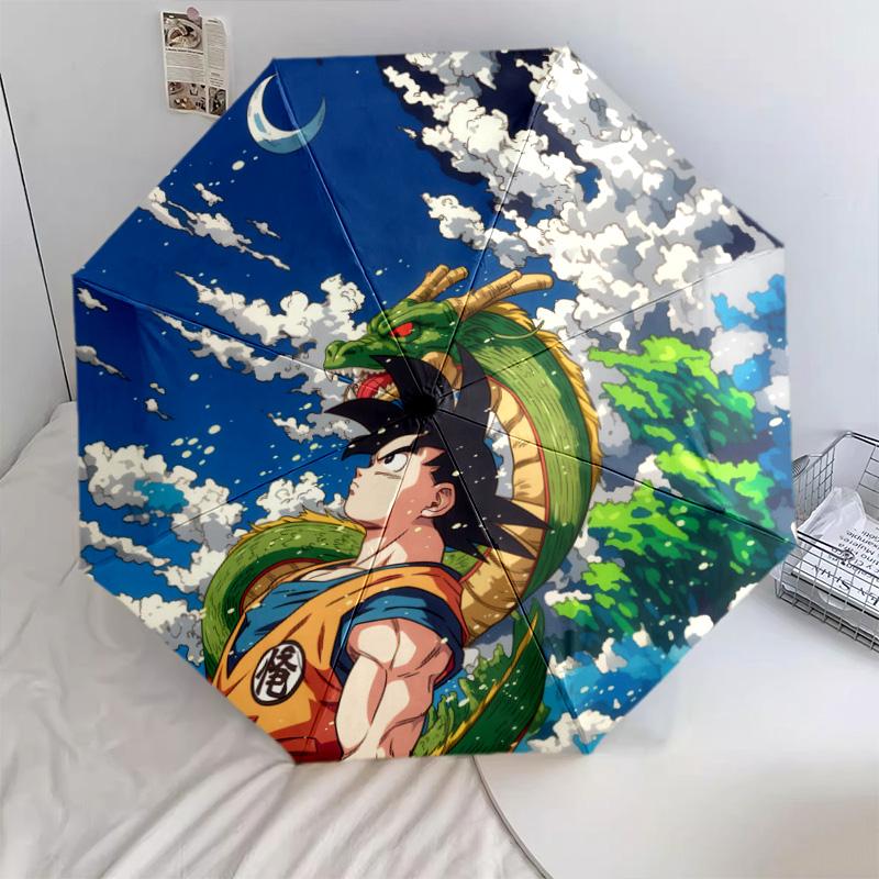 Зонт-автомат с рисунком персонажей Dragon Ball Z, портативный и складной дизайн, 8 спиц, рождественский или подарочный на день рождения.