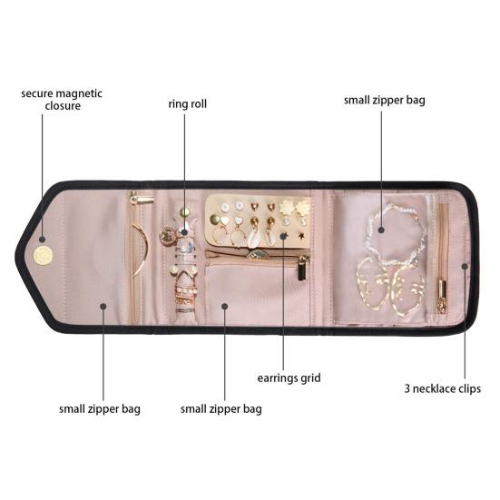 Сумка для ювелирных изделий, пылезащитная, водонепроницаемая, с отделениями, большой вместимости, складная, для сережек, колец, ожерелий, сумка для хранения, бытовые принадлежности