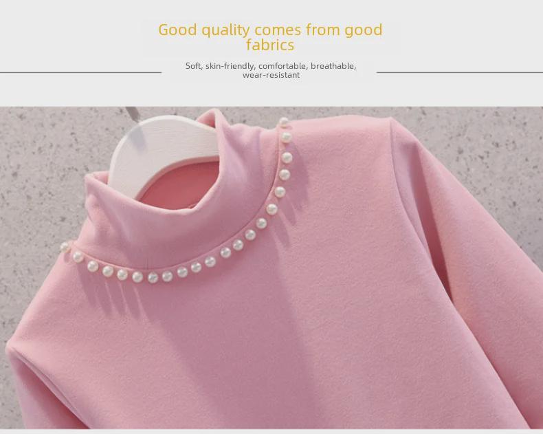 Girls' Fashionable Thickened Turtleneck Shirt - Perfect for Autumn and Winter