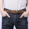 Ремень мужской в ​​стиле ретро из натуральной яловой кожи, джинсовый ремень, мужской студенческий модный кожаный ремень с пряжкой, универсальные женские универсальные