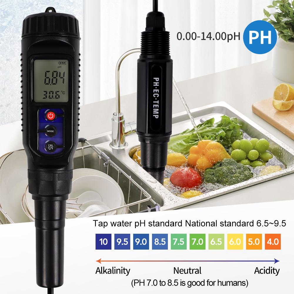 Smart Pen Type 3 in 1 Water Quality Tester PH Temp EC Meter for Laboratory Soil Meat Water Dough Soil Tester Analyzer