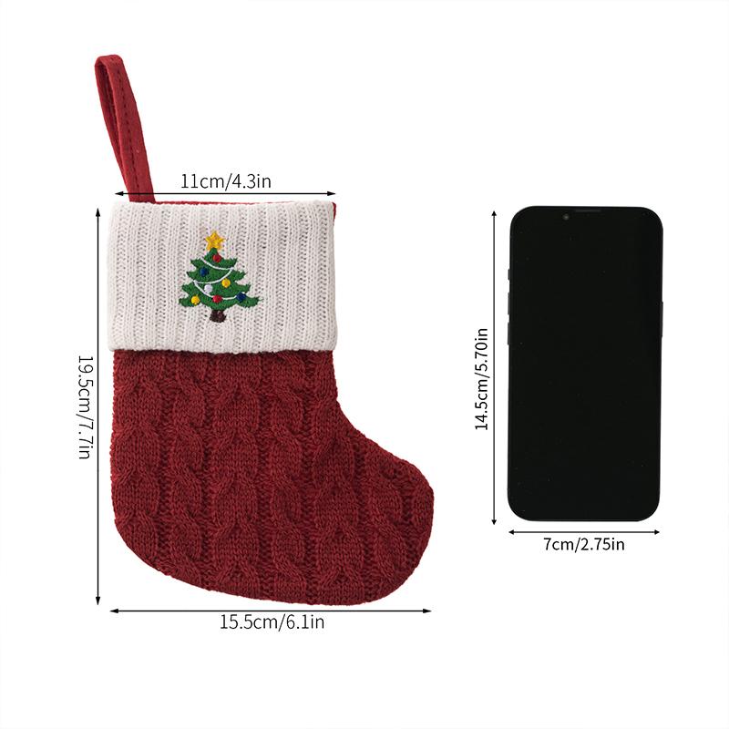 Creative Christmas Decorations Red Knitted Alphabet Embroidered Christmas Socks Color DIY Name Gift Socks