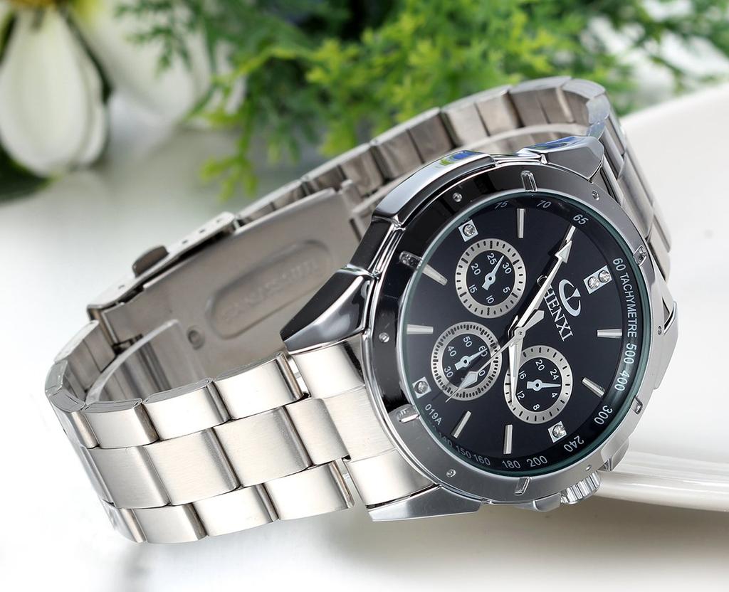 JewelryWe Casual Business Watch with Stainless Steel Analog Quartz Alloy Perfect for Day Gifts Men's Band, Movement, Movement, Valentine's