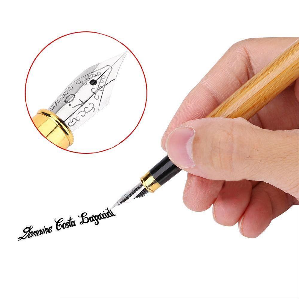 0.7mm-2.9mm Art Fine Nib Calligraphy Stationery Broad Stub Bamboo Fountain Pens Chisel-pointed