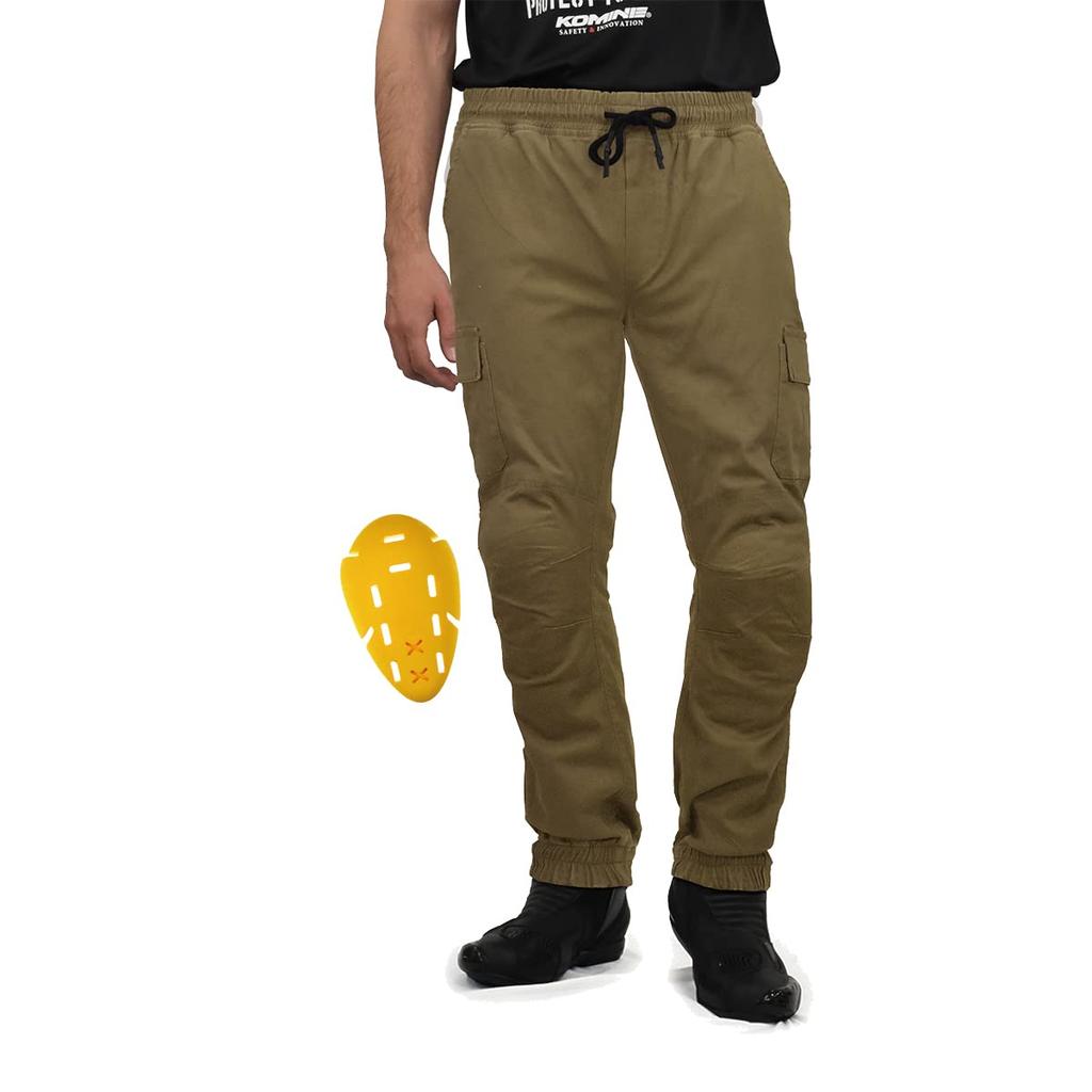 Komine Motorcycle Pants PK-753 Protective Cotton Jogger Pants Olive WL