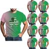 St. Patrick's Adult Green Crew-neck Short-sleeved Printed Green Three-leaf T-shirt