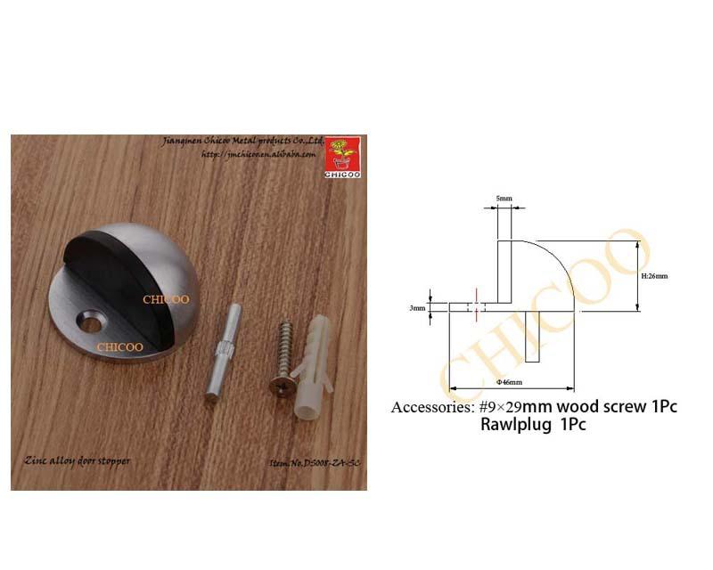 Zinc Alloy Modern Hotel Use DoorStops Sliding Glass Door Draft Stopper Shower Door Stop