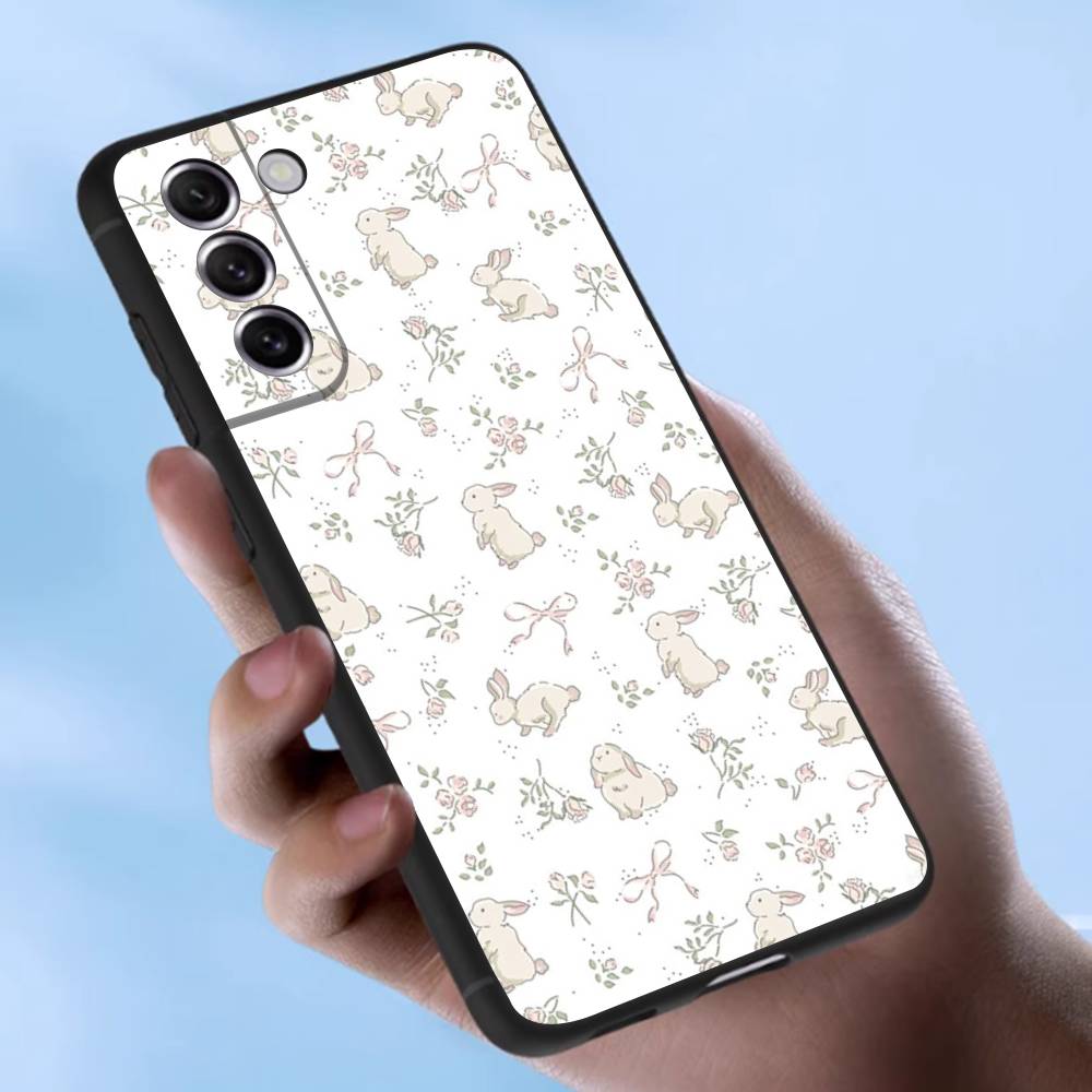 Чехол Wildflower Girls с бантом и кроликом, милый мультяшный, для Samsung Galaxy Case S25 S23 S22 S21 S30 S20 S10 Ultra Plus FE, мягкий чехол из ТПУ