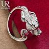Кольцо с драконом из чистого серебра 925 пробы, модные свадебные украшения