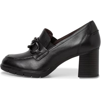 Женские слипоны Tamaris Slip-on чёрные мягкая кожа наппа