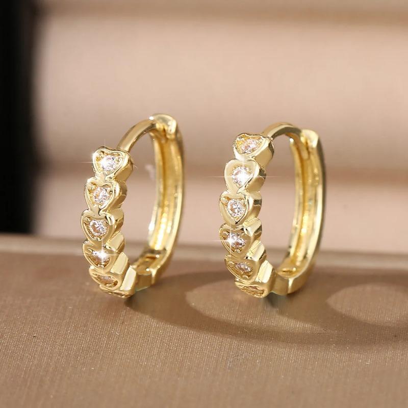 Серьги-кольца из серебра 925 пробы для женщин, простые, с сердцем, цирконием, кругом, подвески, панк-украшения, подарки на вечеринку