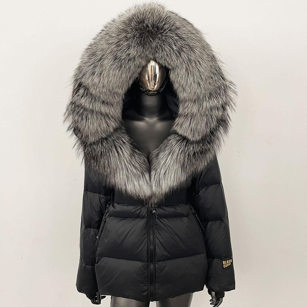 OFTBUY пуховик женский зимний натуральный воротник из лисьего меха толстый теплый средней длины с капюшоном съемная верхняя одежда модная куртка из натурального меха