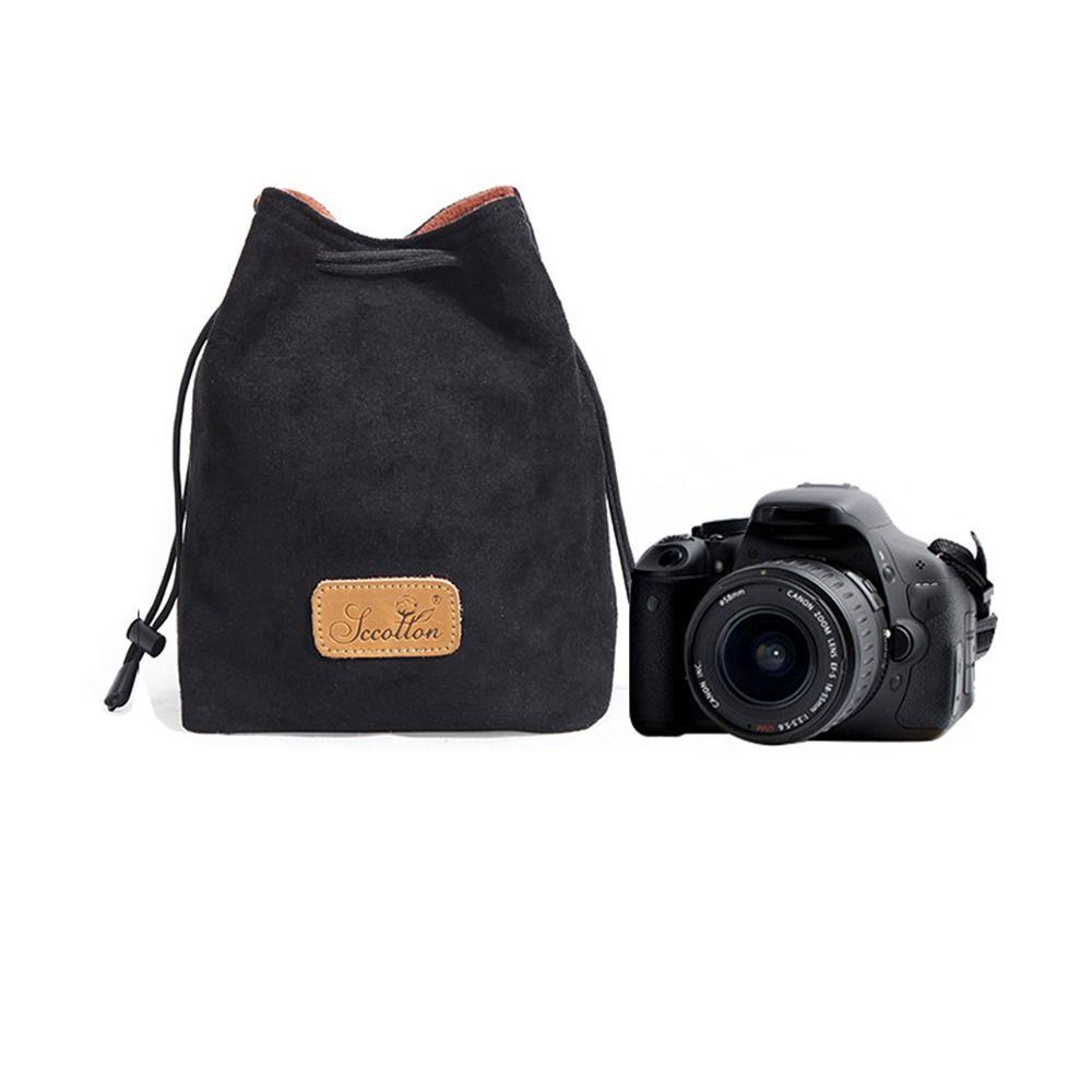 Portable Camera Storage Bag Soft Lens Protective Case Vintage Lens Pouch for Canon/Nikon Camera