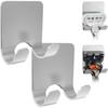 Linkidea 2 Pack Wall Mounted Razor Holder Self-Adhesive Hook Stainless Steel Compatible Gillette Venus Platinum Stainless Steel-Silver