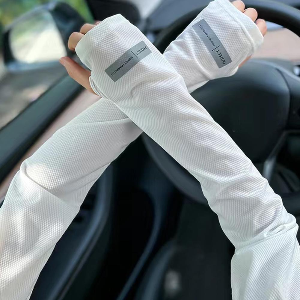 Summer Sunscreen UV Protection Gloves Arm Cover Fake Sleeves Hand Socks Ice Cool Arm Sleeves Outdoor Long Section Women Men