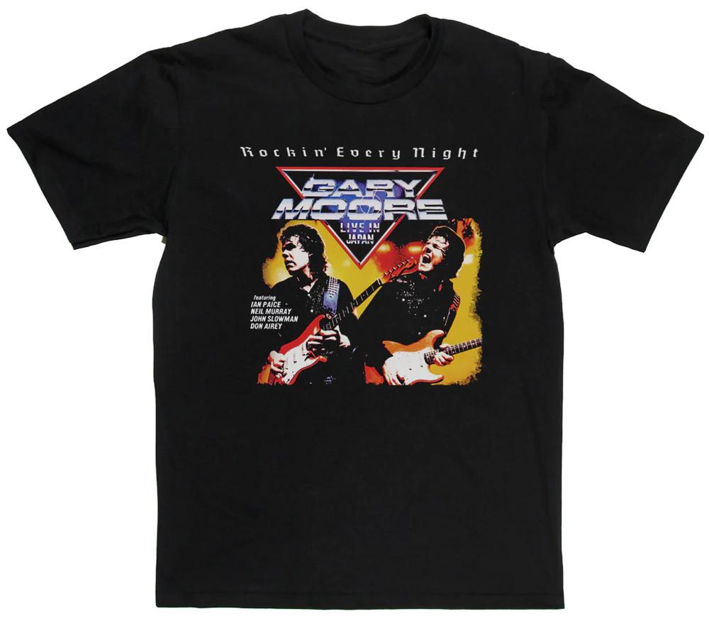 Vtg Gary Moore Rockin Every Night Cotton Black Unisex Shirt TR647