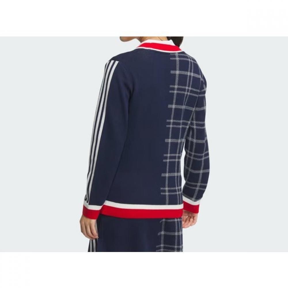 Adidas Гольф-пулея мода 3s клетчатый кардиган Is4752 Is4753 Is4754