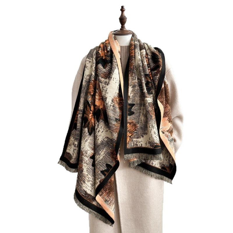 Шарф женский новая мода двусторонний универсальный шарф из искусственного кашемира Синьцзян Тибет путешествия высококачественная теплая шаль