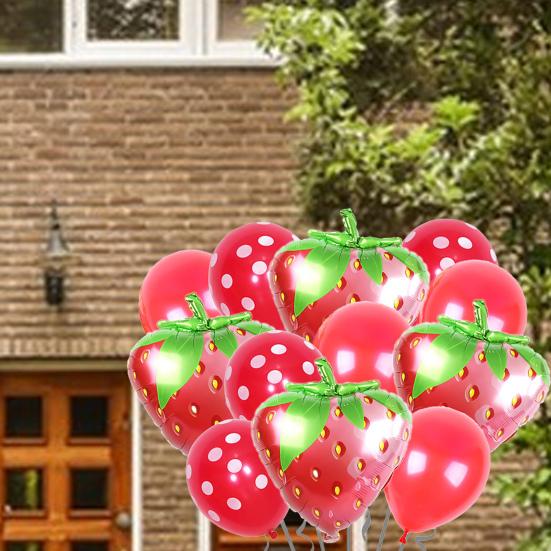 1 Set Lovely Watermelon/Strawberry/Orange/Pineapple Fruit Balloons Set DIY Party Scene Layout Aluminum Film Balloon Kids Inflatable Toy Fruit