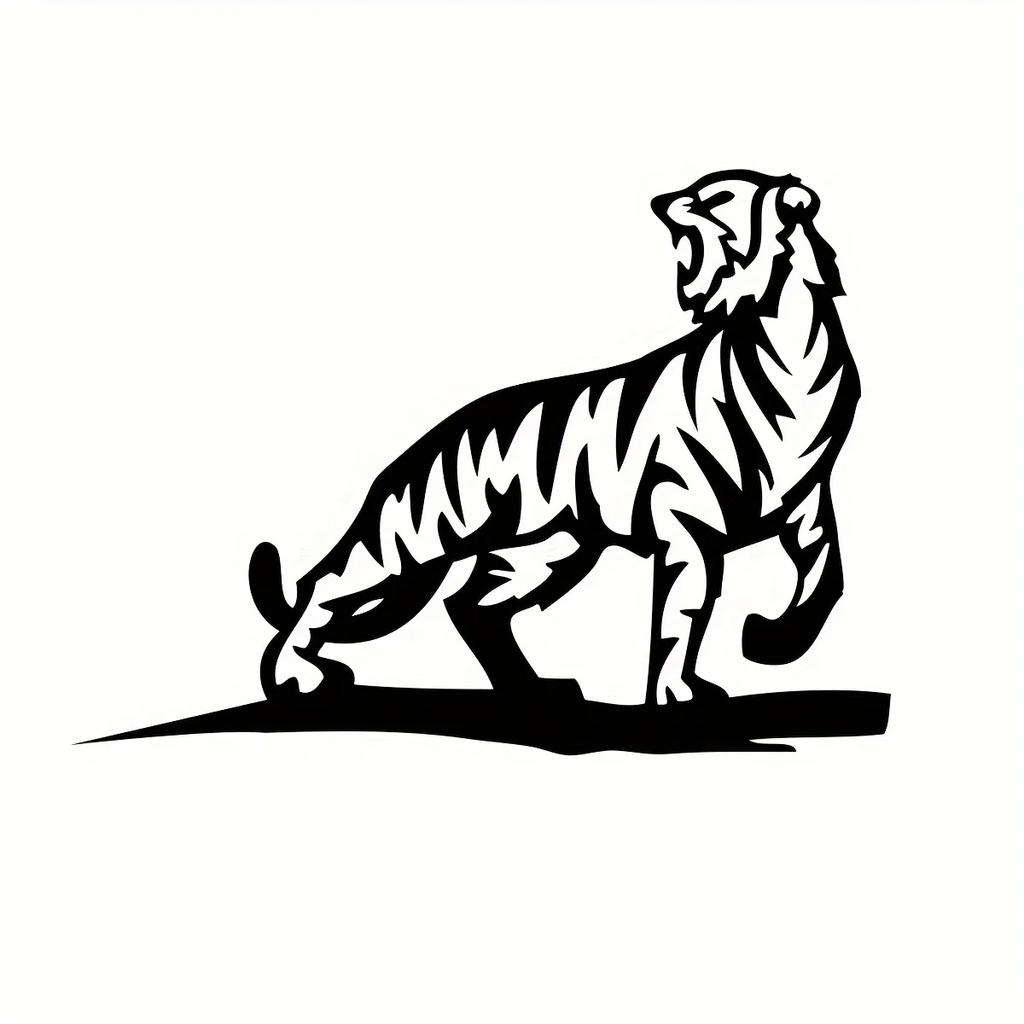 Очаровательная 1 шт. металлическая табличка «See Me Roar» — деревенский наружный орнамент. Очаровательный подарок на новоселье с силуэтом тигра и колом.